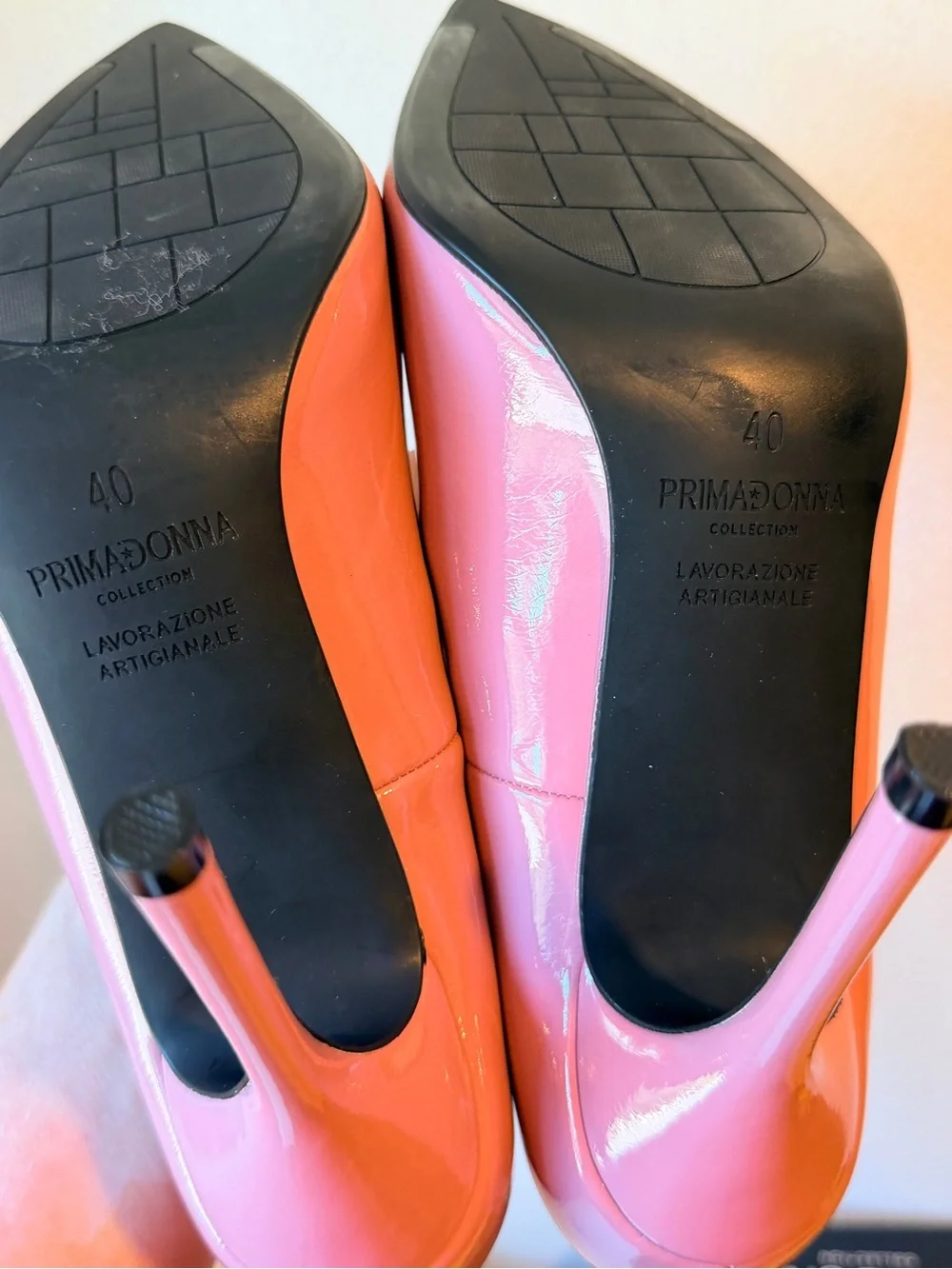 Prima Donna Collection Pink Patent Pointed-Toe Heels New in Box with bag